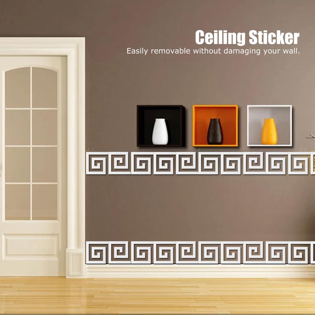 10Pcs 5x5CM   Waist Line Mirror Sticker Modern Acrylic Wall Stickers for Living Room