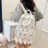 Cute Line Puppy Dog Print Backpack Large Capacity Schoolbag  Delicate Personality Trendy Student Bags Casual Travel Bags