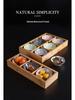 Nine-Compartment Solid Wood & Ceramic Tray for Dried Fruits, Nuts & Tea Snacks - Chinese & Japanese Style.