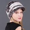 Women's Fashion Warm Rex Rabbit Hair Woven Hat Women's Winter Hat Fur Cap