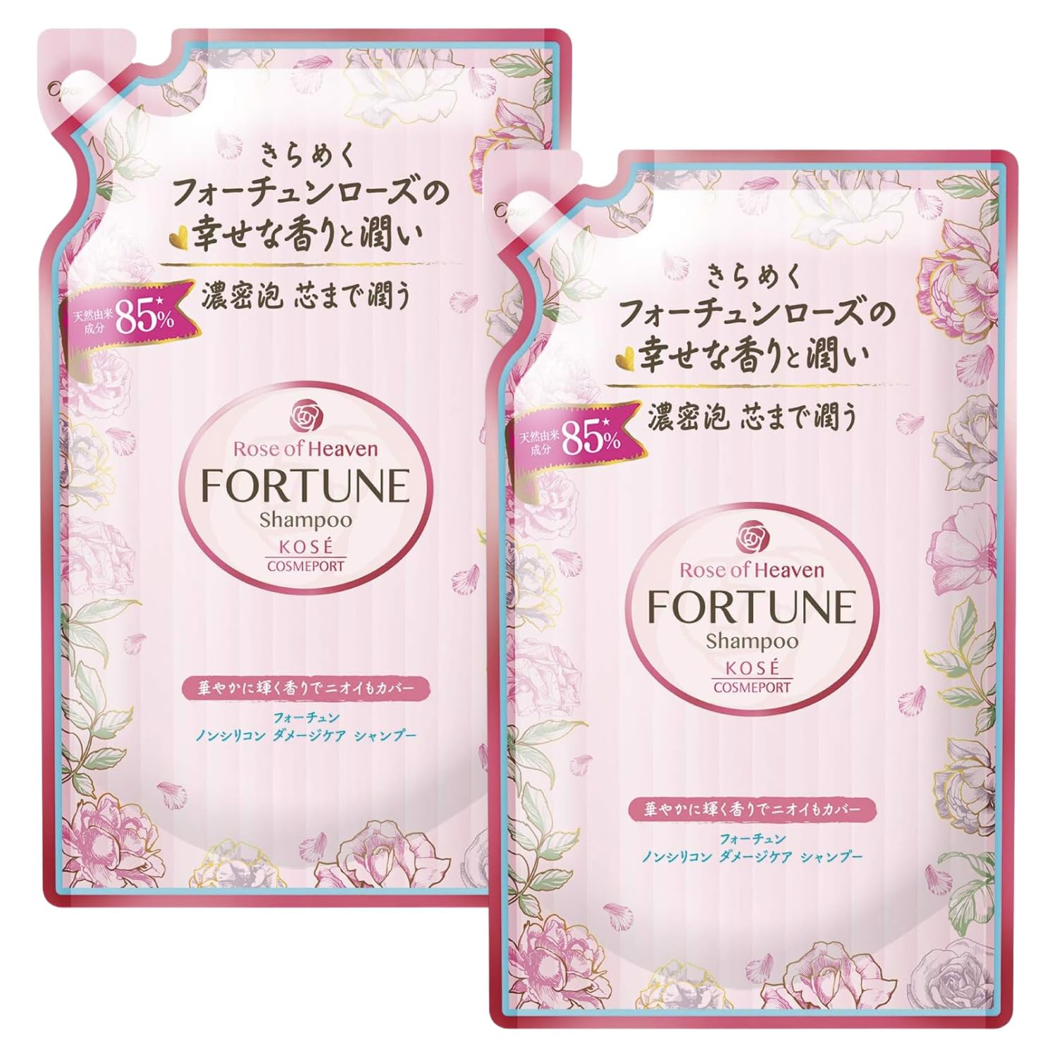 

KOSE Fortune Rose of Heaven Шампунь Сменный блок 350 мл Аромат розы x2