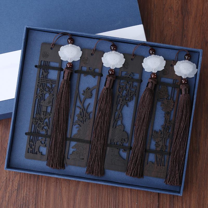 Rosewood Bookmark: Retro Chinese Style Gift for Students - Artistic Ancient Design, Custom DIY Option