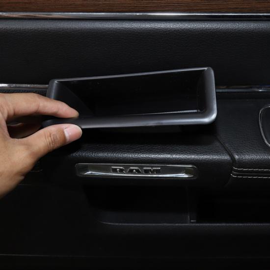 4PCS Car Door Armrest Storage Box Organizer For Dodge Ram 2010-2017 Black Inner