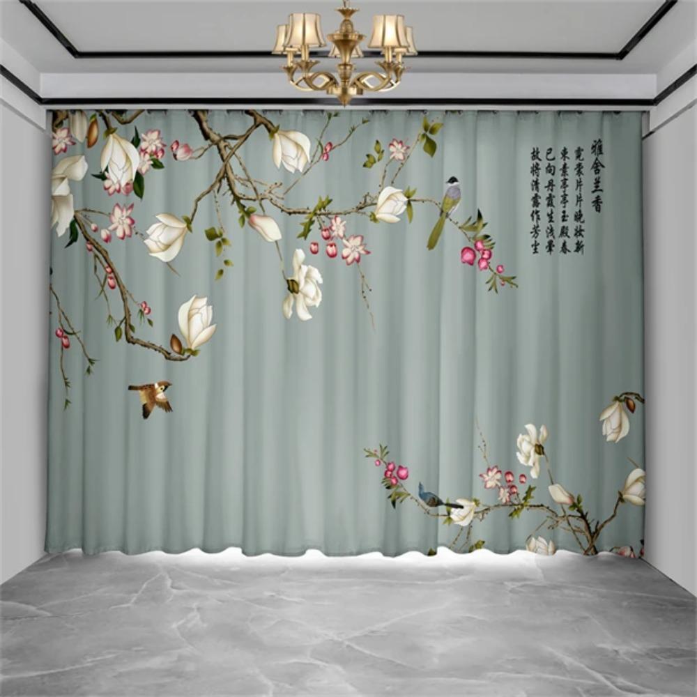 Chinese Troditional Culture Bird Flower Window Curtains In Kids Bedroom Living Room Hall Treatments Kitchen Decor Drapes Blinds