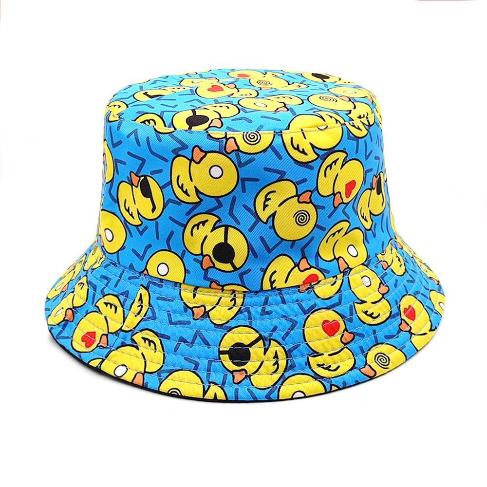 Duck Print Panama Summer Sunscreen Sun Hat Women Men Suitable for Daily Wear Bucket Hats Travel Fashion Decorate Fisherman Hats