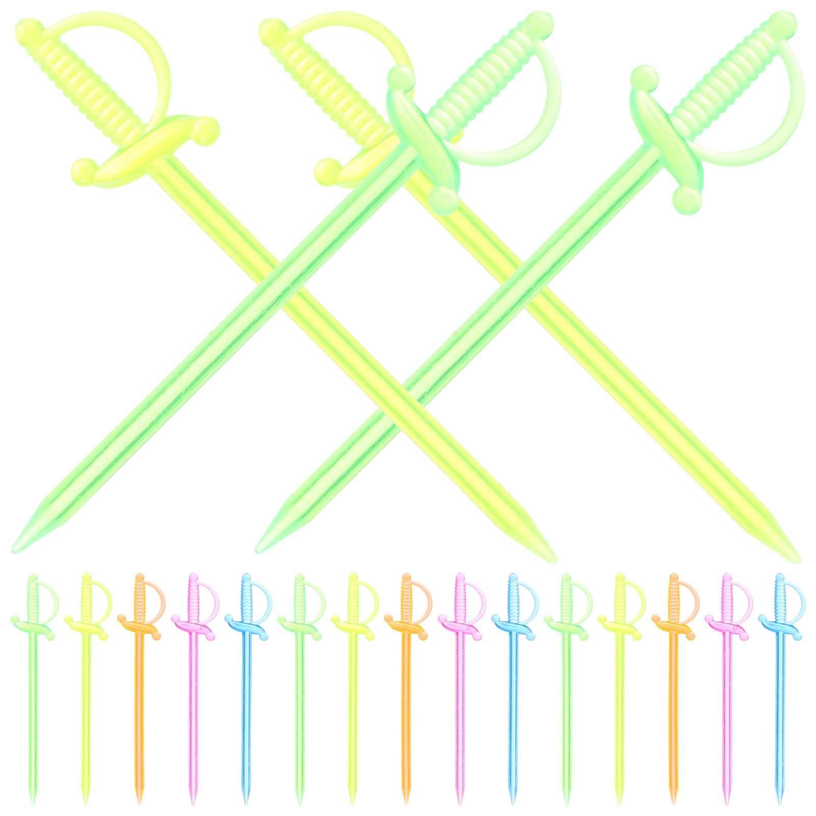 

200pcs Plastic Cocktail Sword Picks Party Fruit Picks Sword Shaped Appetizer Picks