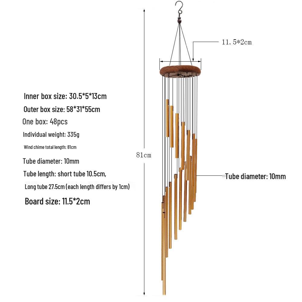 Cross-Border 18-Tube Metal Wind Chimes Home Ornaments