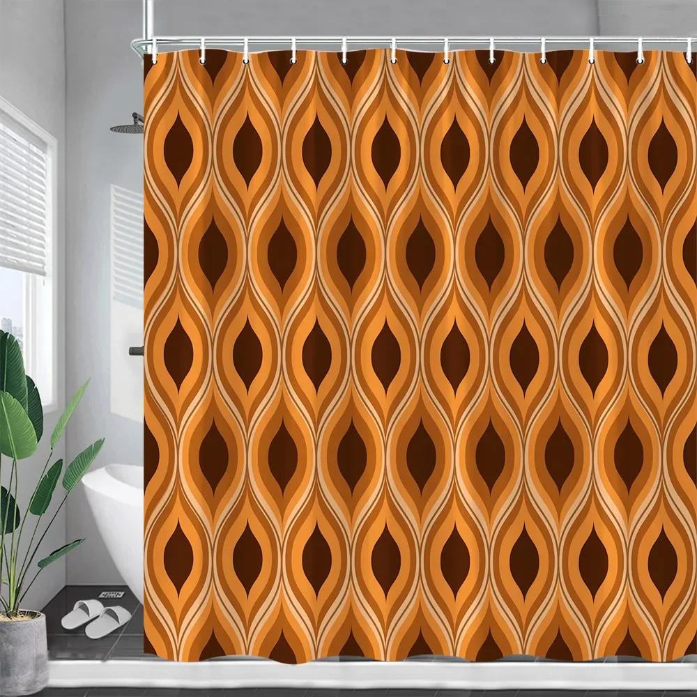 Creative Geometric Shower Curtains Blue Red Yellow White Splicing Black Lines Modern Minimalist Cloth Curtain Bathroom Decor Set