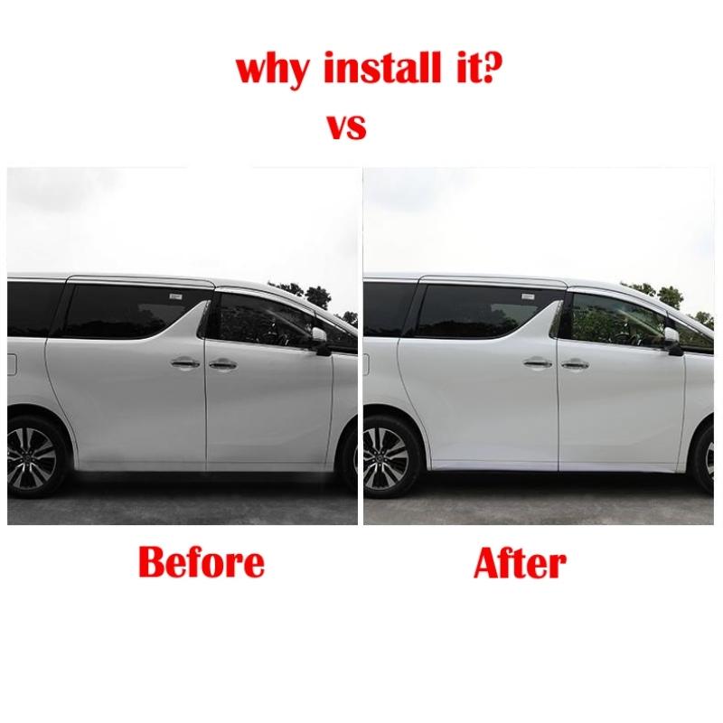 For Toyota Alphard 30 Series 2016- ABS Carbonfiber  Car Side Door Body Molding Anti-scratch Protector Side Strip Accessories