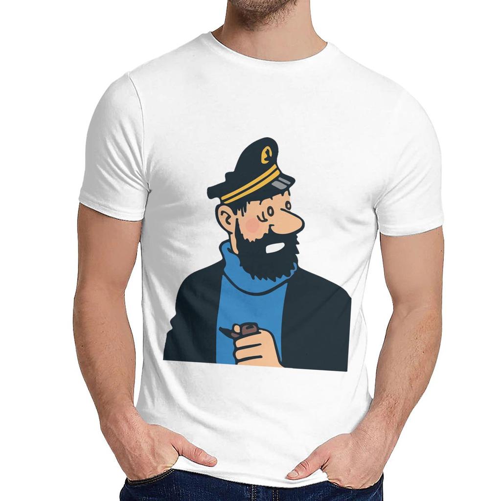 Natural Cotton Captain Haddock The Adventures Of Tintin T Shirt Unisex Design Leisure Fashion O