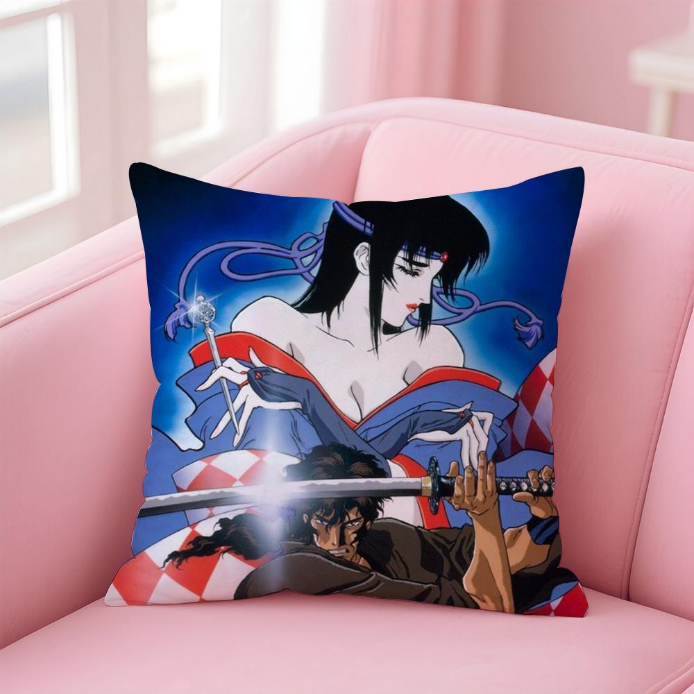 Samurai Klassischer Japanischer Anime NNinja Schriftrolle Kissenbezug Kissenhülle Weiches Hautfreundliches Gewebe Verdeckter Reißverschluss