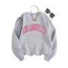 Kadın Rahat Uzun Kollu Harf Baskılı Kapüşonlu Sweatshirt