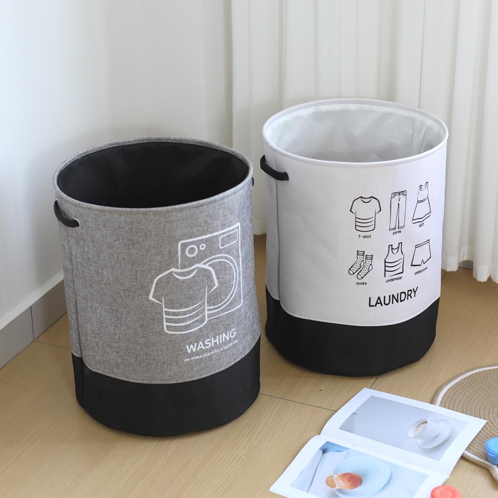 Foldable Linen Laundry Basket for Bathroom or Dormitory