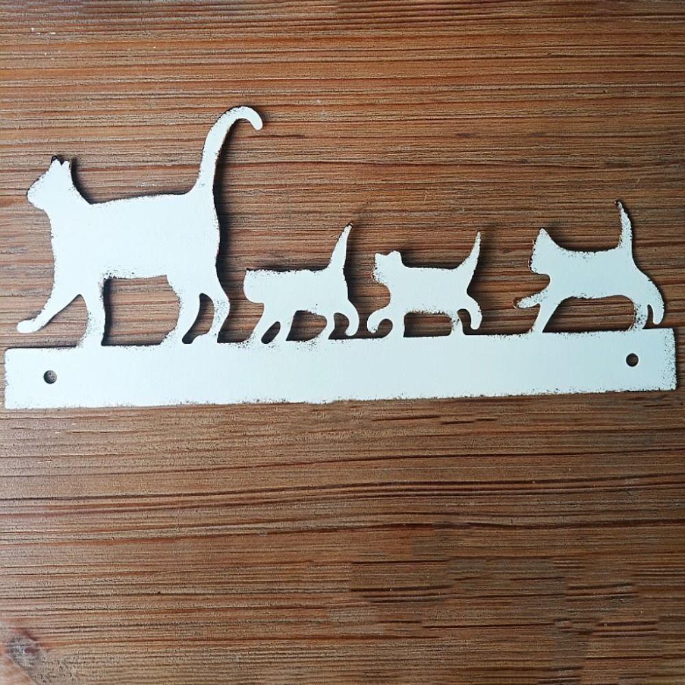 Creative Wall Decoration Pendant Exquisite Animals Figure Sculptures Cat Family Hanging Lawn