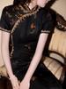Black High-End Young Style Qipao - Spring 2025 New Chinese Slim Fit Women's Dress