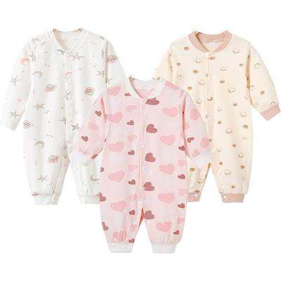 [miniGrau] Langarm Baby Strampler, 3-teiliges Set, 100% Baumwolle, Neugeborenenkleidung, Vorne zu öffnen, Süße Baby Mädchen Strampler für Neugeborene, Nilpferd Design,