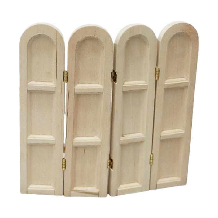 Mini Wooden Room Divider Panel For Dollhouses Bathroom Study Decoration 12.5cm Craftsmanship