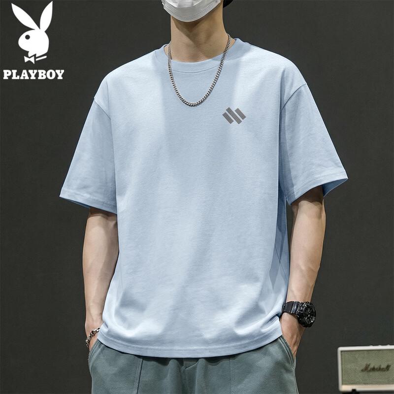 PLAYBOY Men's Pure Cotton Short Sleeve T-Shirt