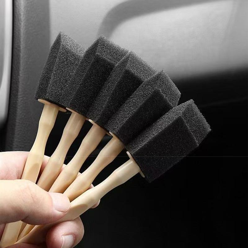 SEAMETAL 10pcs Car Cleaning Brush Wooden Handle Air Conditioning Vent Cleaning Brush Car Interior Gap Dust Removal Tool