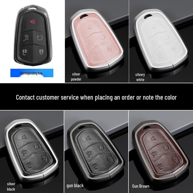 Genuine Leather Key Case for Cadillac XT5, CT5, XTS Key Fob - Unisex Design with Buckle