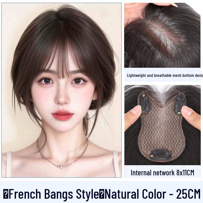 Women's Hair Topper: Real Hair, Covers Gray, Boosts Volume, Invisible & Traceless, High Crown Fluffy Regrowth Solution