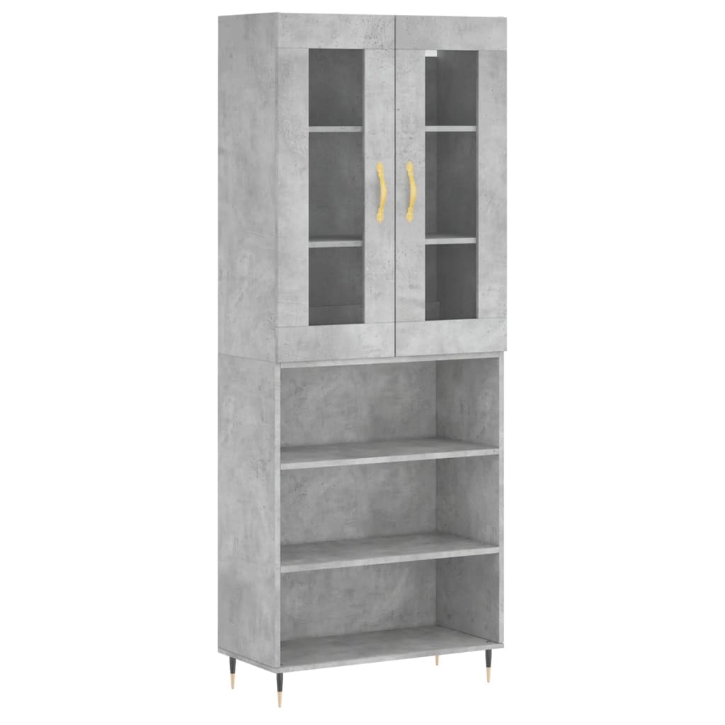Highboard Concrete Grey 69.5 x 34 x 180 cm Particle Board
