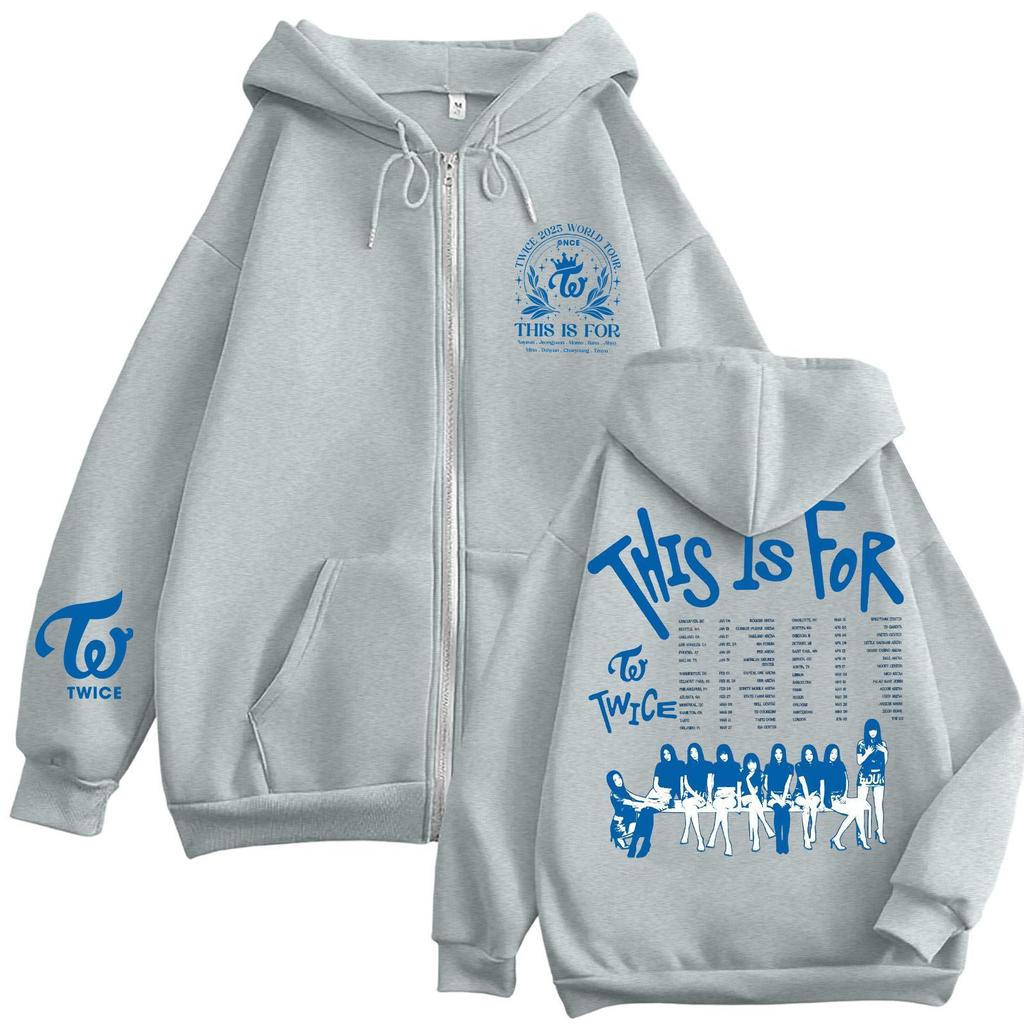 Damska codzienna modna bluza z kapturem zapinana na zamek, z nadrukiem i długim rękawem