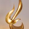 "Golden Flame Bird Ornament - Modern Resin Decor for Home, Wine Cabinet, or Office"