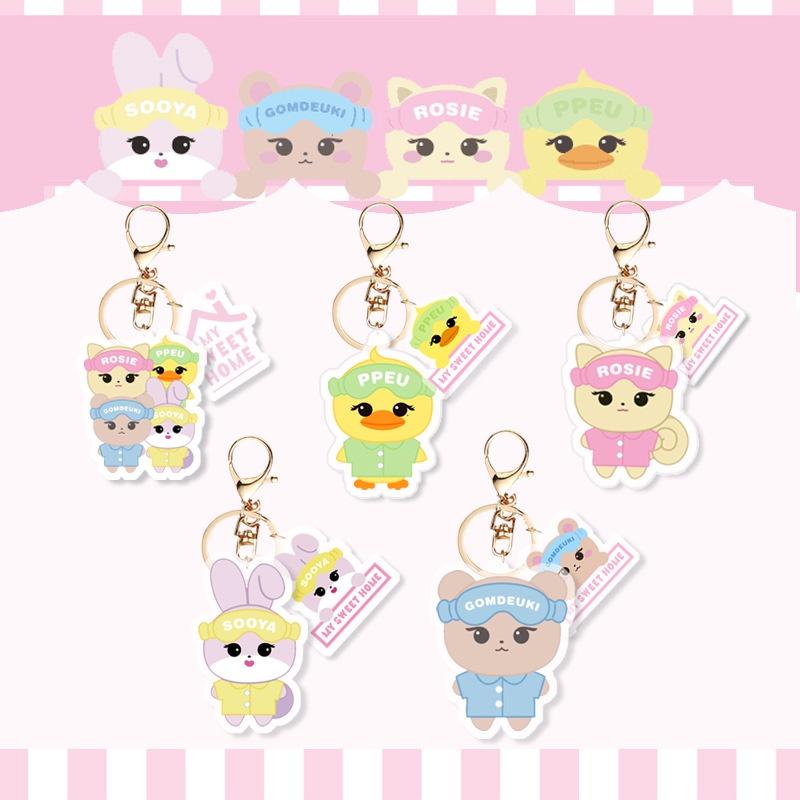 Blackpink Cartoon Character Acrylic Keychain Keyring Backpack Decoration 5cm Height