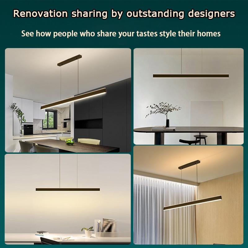 120CM Household Minimalist LED Chandelier 3 Lighting Modes Electric Ceiling Lamp Remote Control Dining Room Pendant Light