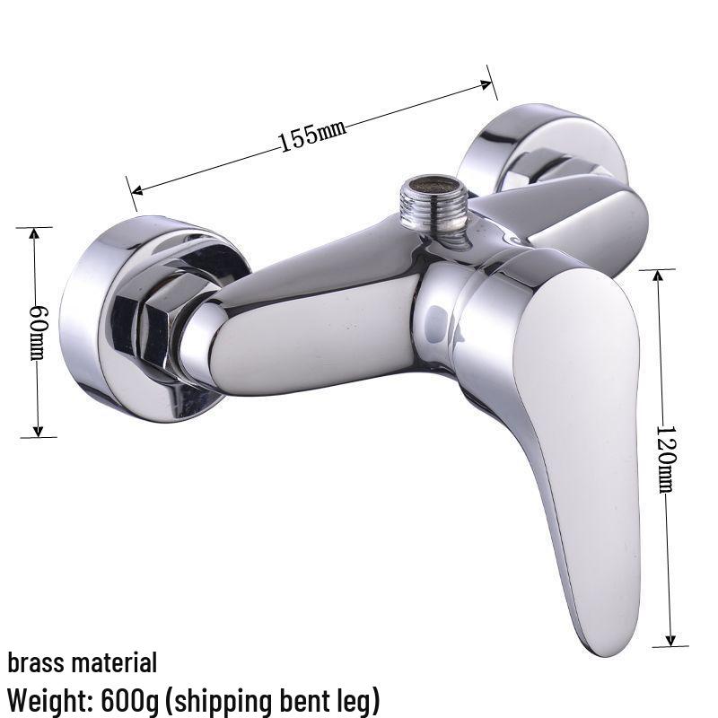 Wall-Mounted Full Copper Shower Faucet with Exposed/Concealed Hot & Cold Mixer Valve Downward Water Outlet