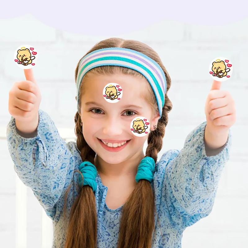 500Pcs/Roll Cartoon Butter Bear Stickers Kawaii Bear Diy Pvc Laptop Decals Decoration Sticker Kid Reward Gift Toy
