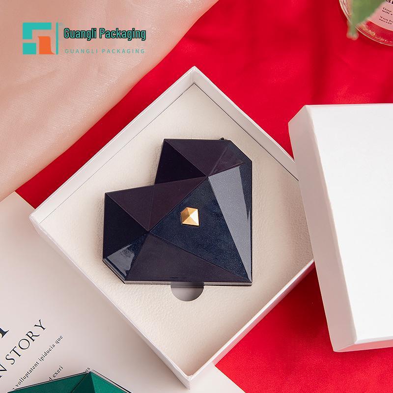 Heart-shaped Diamond Surface Jewelry Box - Automatic Opening Proposal Ring Storage