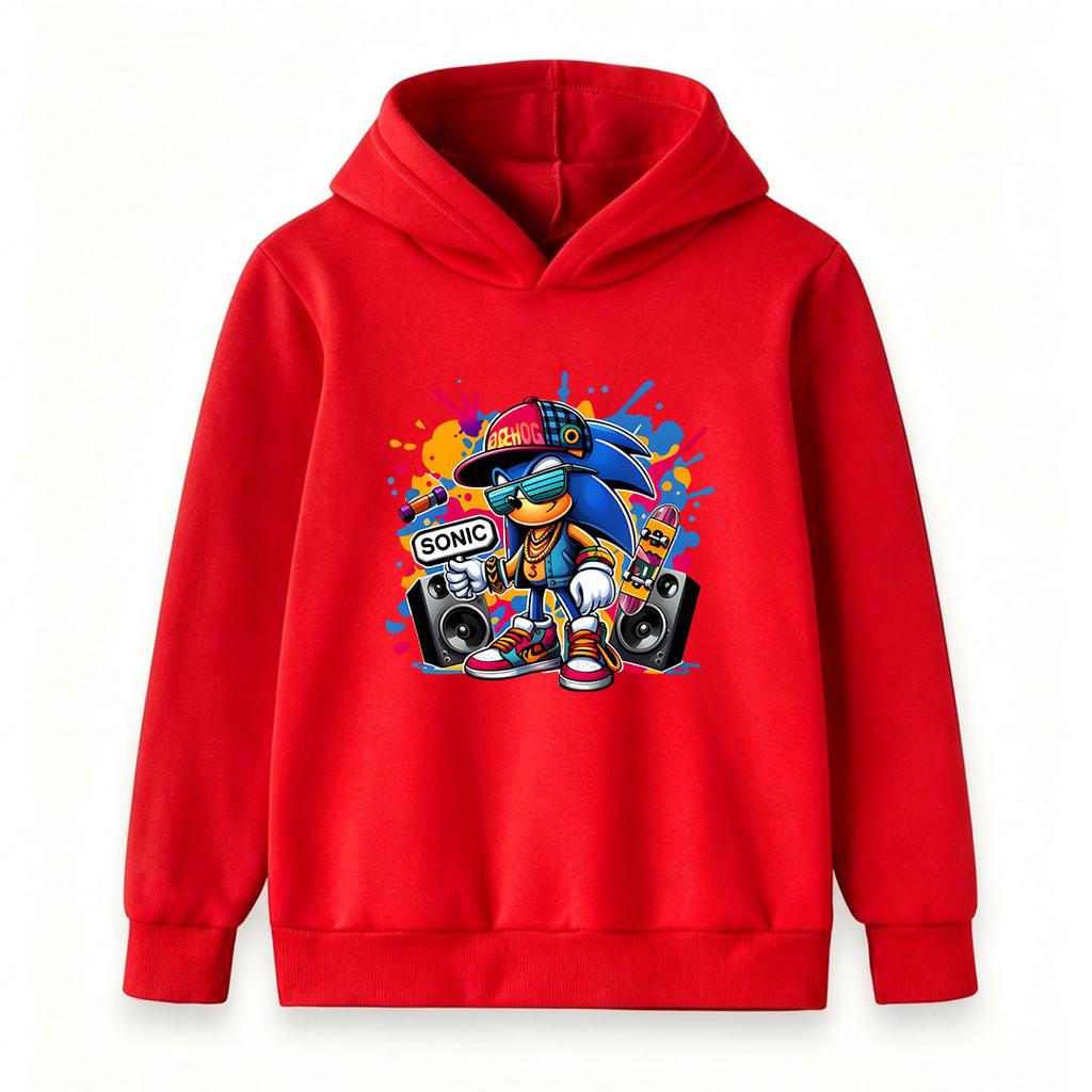 Kids Boys Girls Casual Pullover Hoodie, Cool Hip Hop Urban Graffiti Character Print Long Sleeve Soft Hooded Sweatshirt for Casual Daily Wear Street