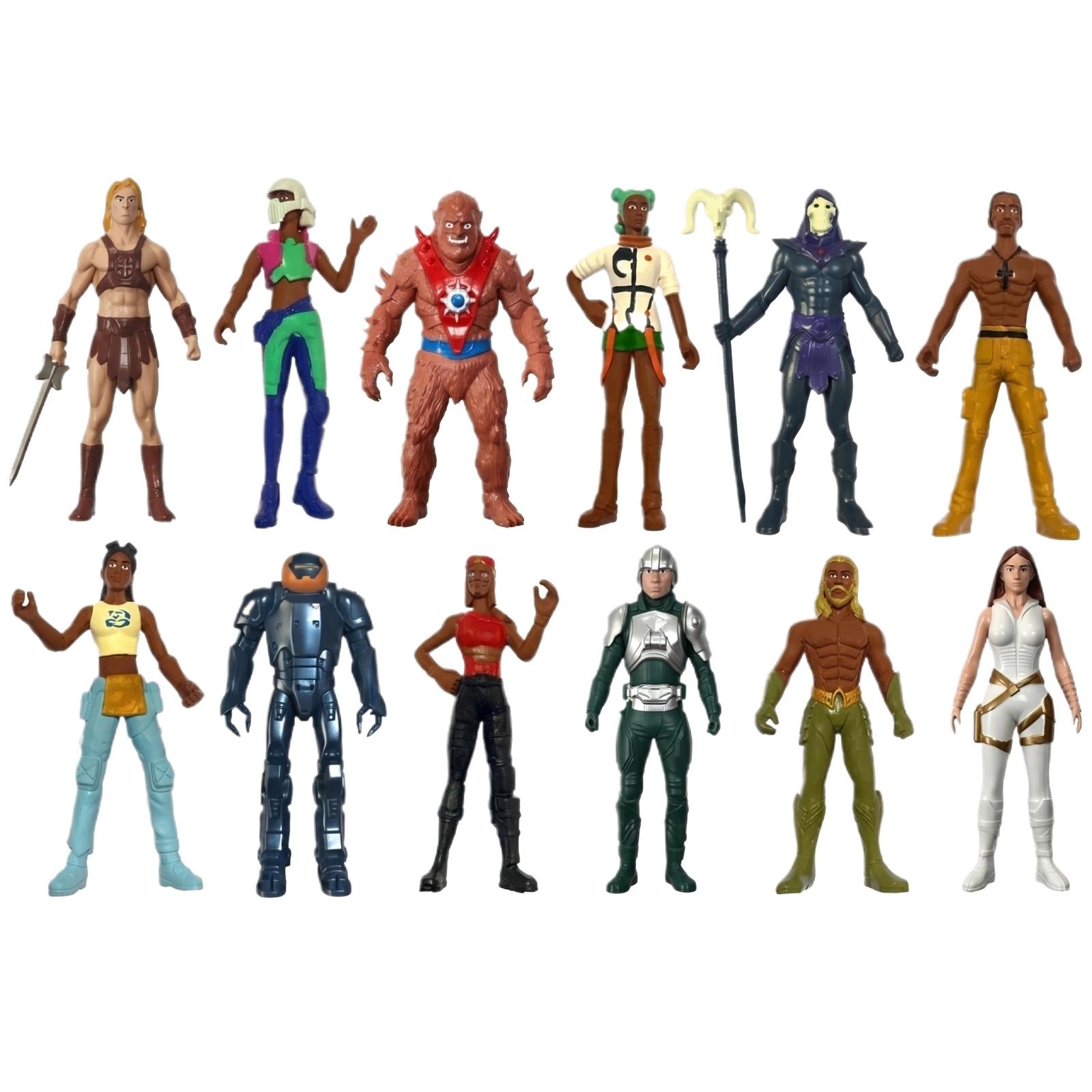 

Set of 12 Collectible Action Figures Male and Female Characters Detailed Design Articulated Toy Models for Display and Play One Size