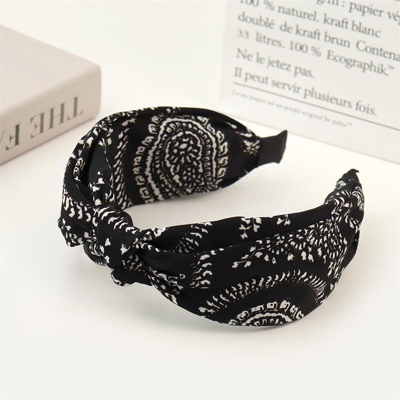 

Модная женская повязка на голову с клетчатым принтом и узлом по центру, атласная повязка на голову с широкими полями для взрослых, повседневные обручи для волос, аксессуар
