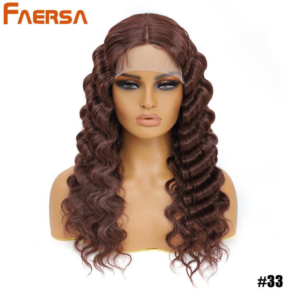 Siyah Kadınlar Için sentetik Dantel Peruk Uzun Vücut Dalga Dantel Ön Peruk Kahverengi Ombre Sarışın Peruk Isıya Dayanıklı Kıvırcık Peruk
