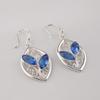 Natural Tanzanite Gemstone 925 Sterling Silver Jewelry Handmade Hook Earrings 1.2" CE-24-1