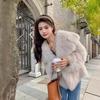 Imitation fox fur imitation fur coat winter big fur collar coat women's thickened long furry small fragrant wind