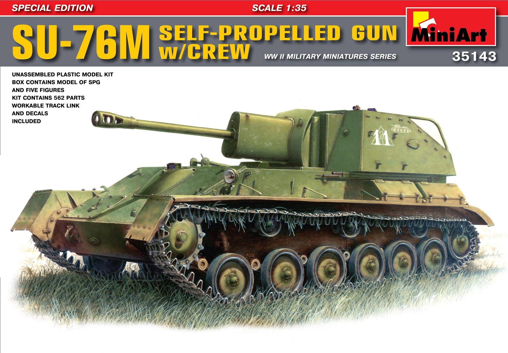 

Miniart Scale Gun with Movable Caterpillar Links MA35143 Plastic Model 1/35 Su-76M Self-Propelled