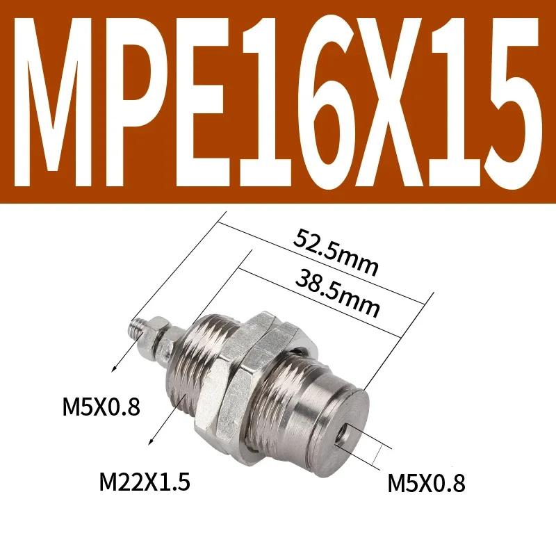 MPE Series Bore 4/6/10/15mm, Stroke 5/10/15/20mm-B Miniature Male Threaded Micro Single Action Spring Cylinder