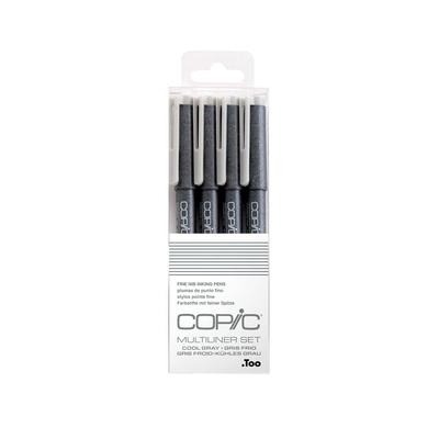 COPIC Too Multiliner Sada 4 pier Cool Gray - Profesionálne umelecké fixky