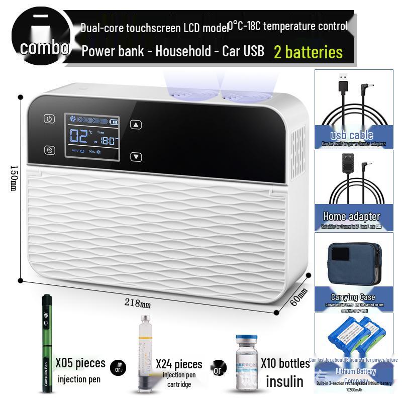 Portable Mini Insulin Refrigerator with Rechargeable Temperature Control