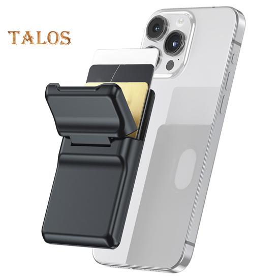 Magnetic Wallet Phone Holder 3 Cards Secure Stand Slot Card Holder for IPhone Multi-Functional Adjustable Phone Stand for MagSafe Cases