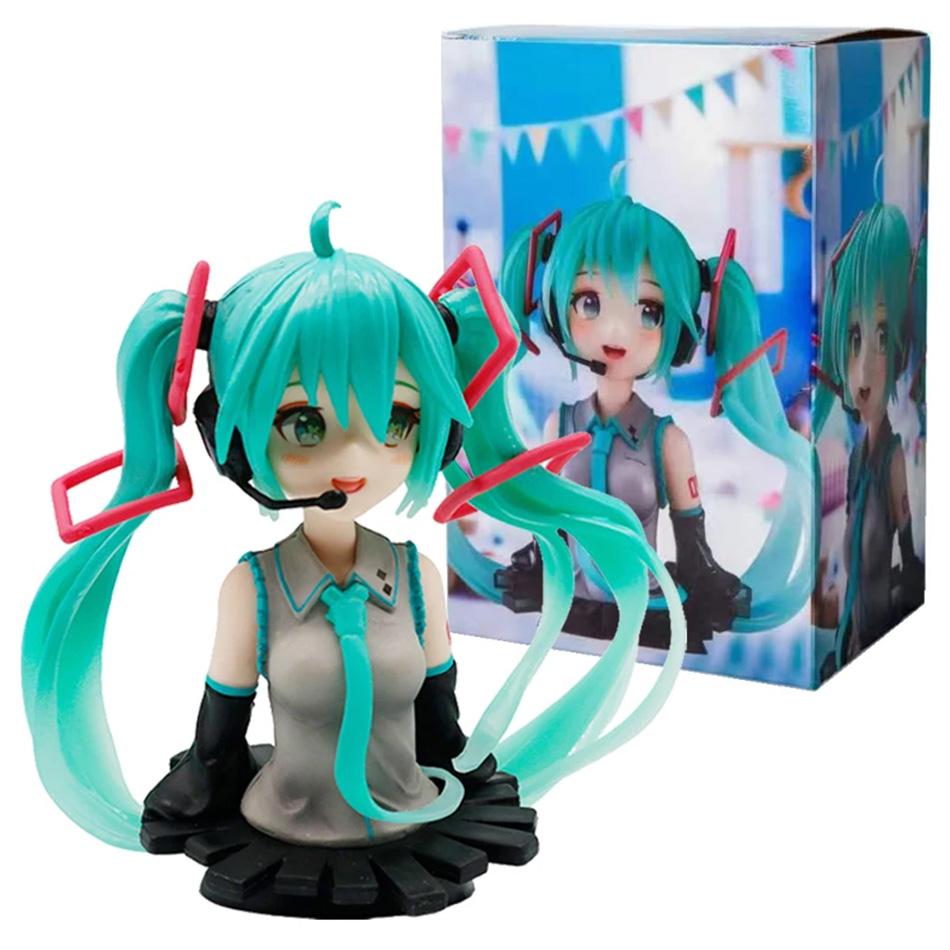 Hatsune Miku & Kasane Teto Anime Figure Kawaii Pvc Model Doll Action Figurals Sitting Posture Collect Ornaments Toys Gifts