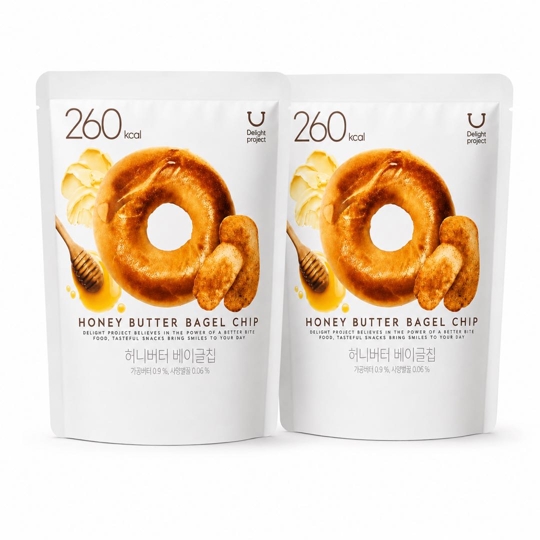 Olive Young Чипсы для бейгла с медом и маслом 60 г #Honey Butter Bagel Chip*2pack orange