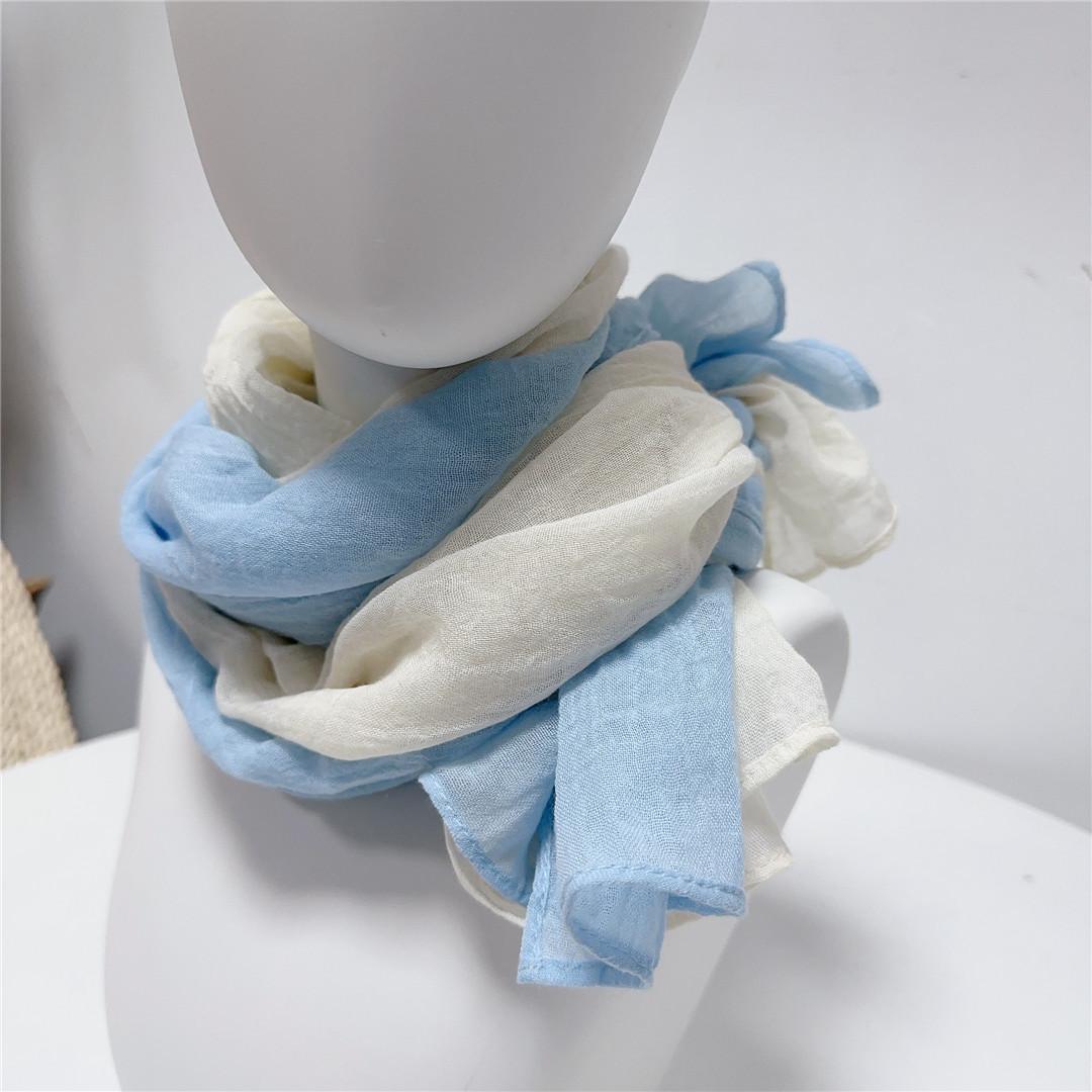 

New Linen And Cotton Scarf Long Color Patch Scarf Shawl Autumn Winter Warm Artistic Woman Scarf 79x190cm 79x190cm