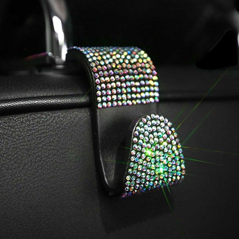 Universal Car Seat Back Hook Rhinestones Hanger Auto Back Universal Headrest Mount Storage Holder Car Interior Accessories