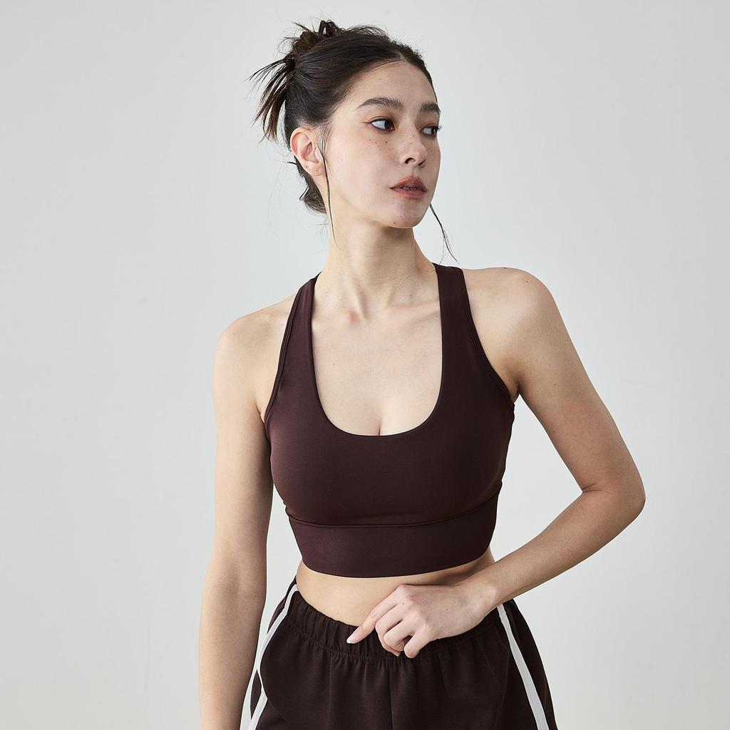 Women's Summer Slimming Racerback Yoga Bra with Chest Pads - Beautiful Back Design