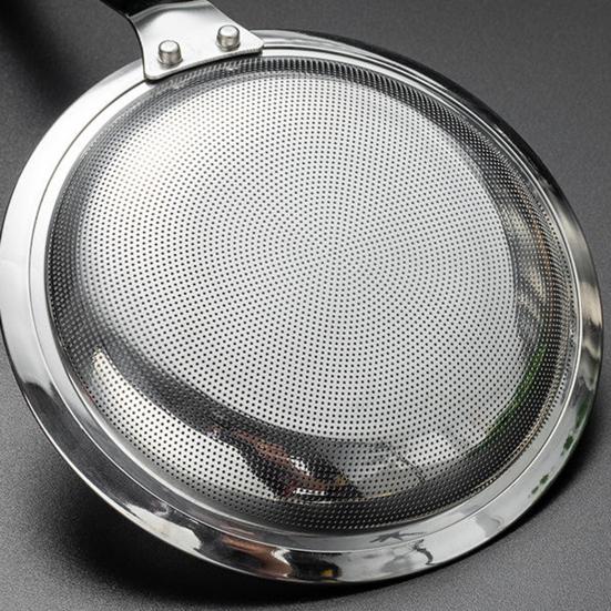 Stainless Steel Colander Strainer Spoon Fine Mesh Handle Oil Filter Food Strainer Kitchen Gadget for Soups Stews Fruits Vegetables